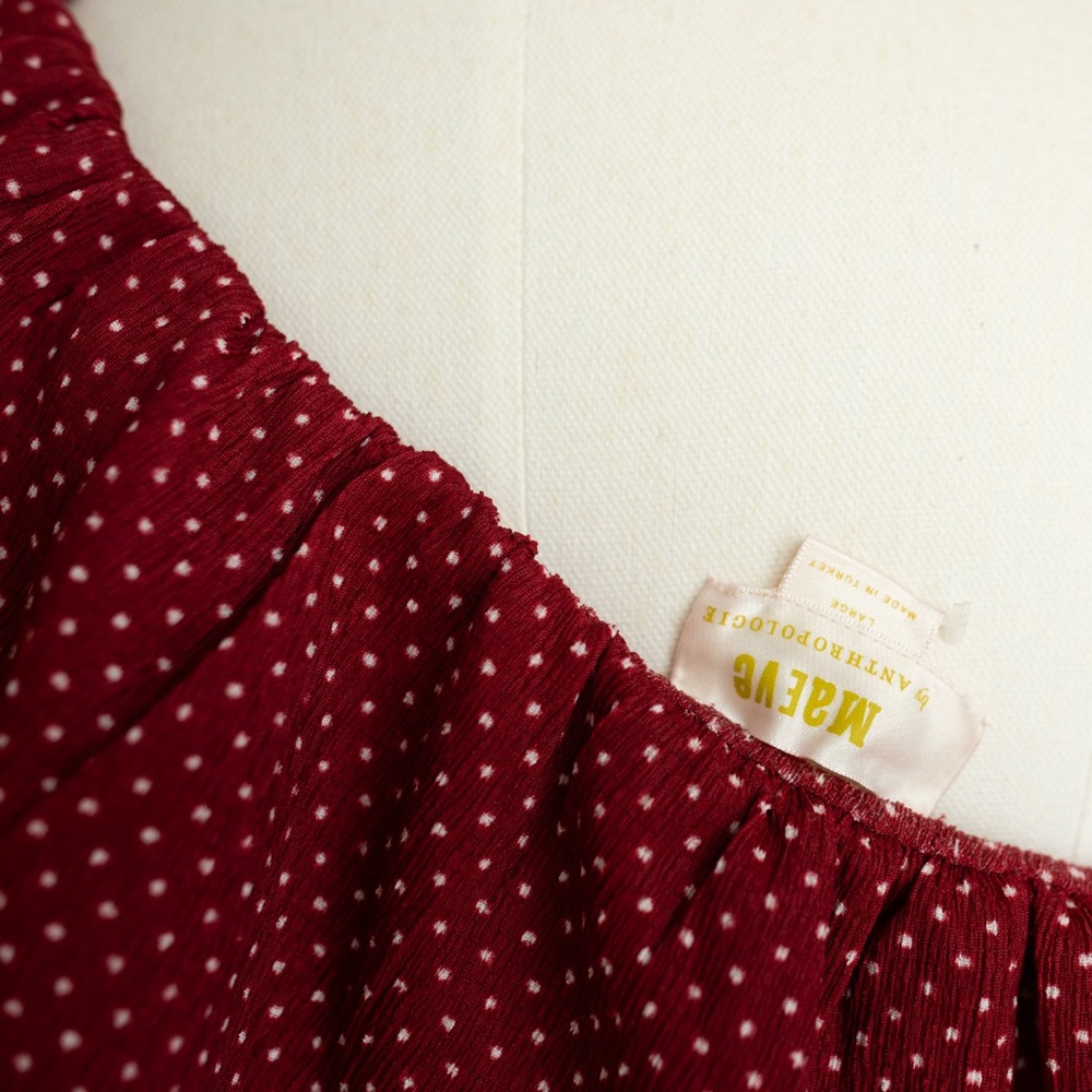 Maeve for Anthropologie Polka Dot Ruffle Top NWT - Picture 7 of 13